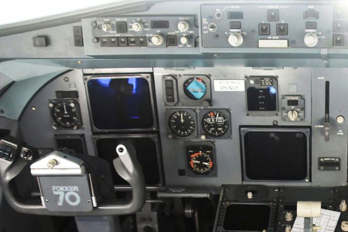 Cockpit  Fokker F70  VH-NUY  Alliance Airlines.
Photo 